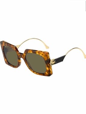 New! Etro ETRO0026/S EPZQT Elegant Havana Square Sunglasses, Authentic